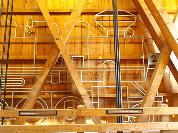 artwork-inside-Chambers-Covered-Bridge-Cottage-Grove